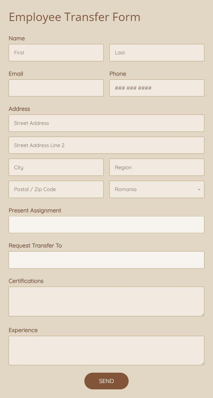 Free Online Employee Transfer Form Template 123FormBuilder Free Online Employee Transfer Form Template 123FormBuilder