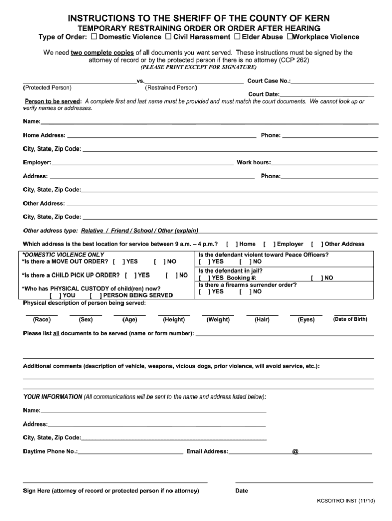 Free Online Restraining Order Fill Out Sign Online DocHub