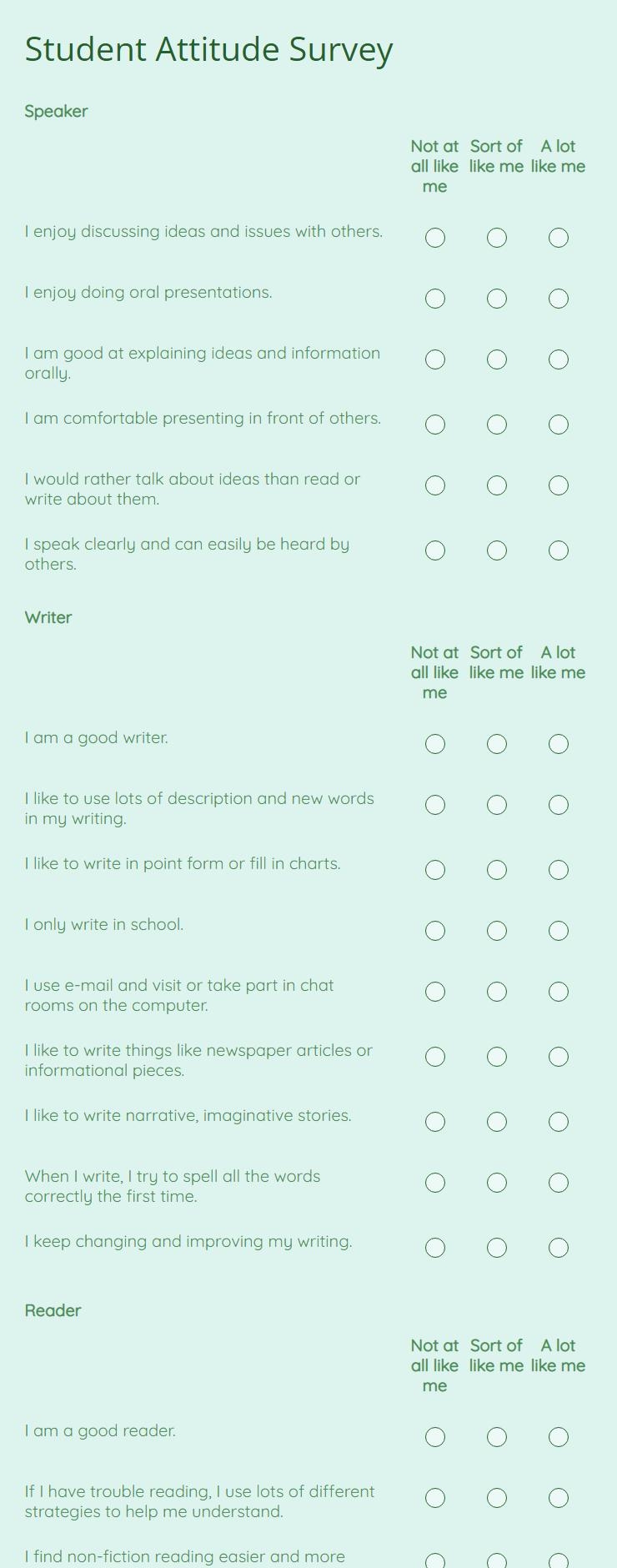 Free Online School Survey Templates 123FormBuilder