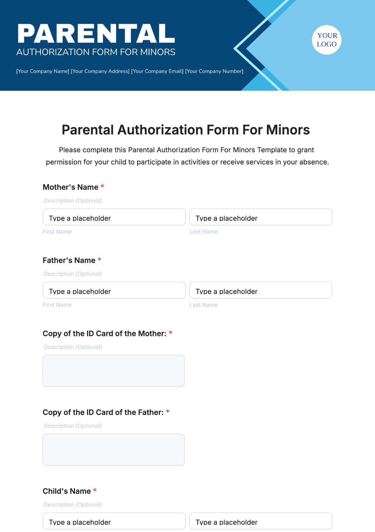 Free Parental Authorization Form For Minors Template To Edit Online