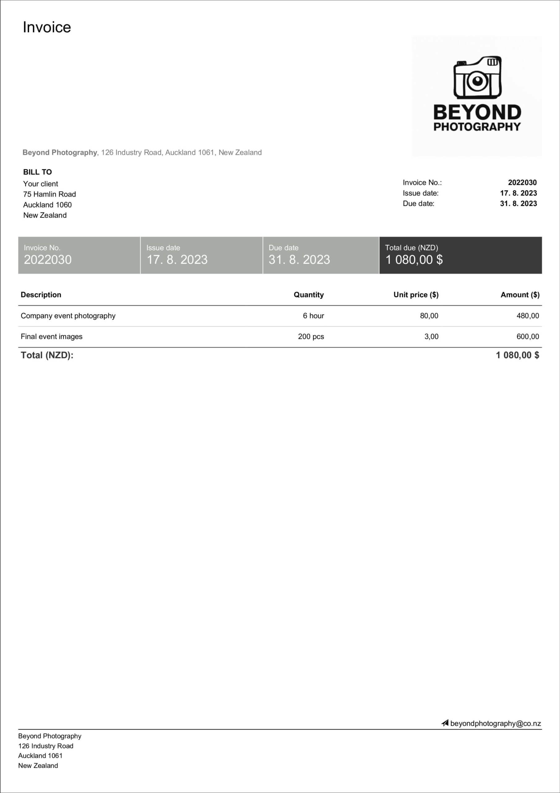 Free Photography Invoice Templates Billdu Free Photography Invoice Templates Billdu