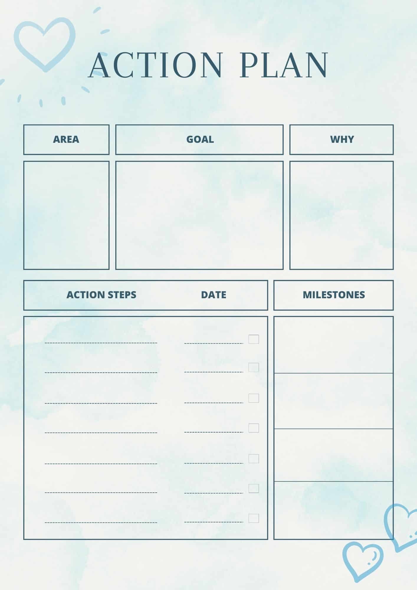 Free Printable Action Plan Templates PDF Word 