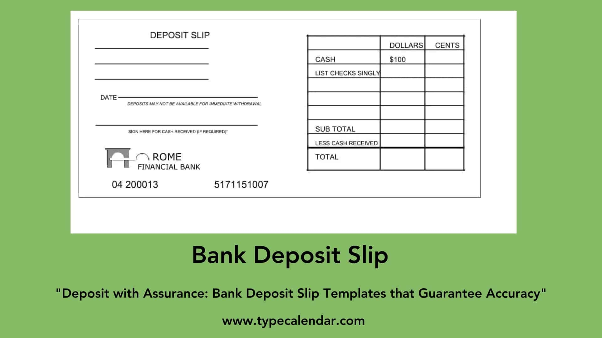 deposit receipt form deposit receipt form