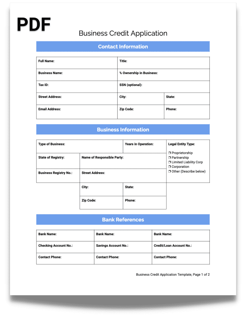 Free Printable Business Credit Application Template Plus How To Use It Correctly 