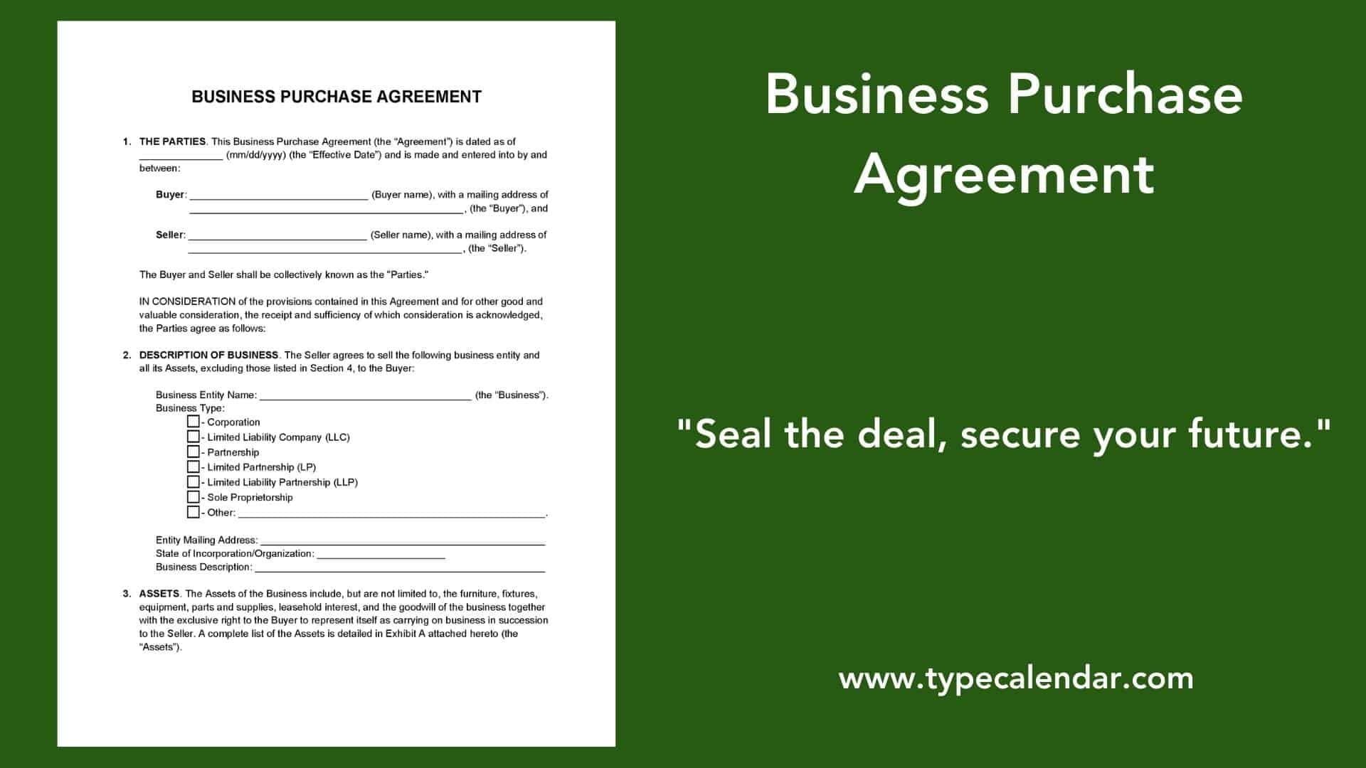business purchase agreement