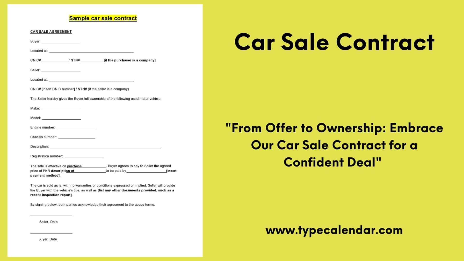 car sale contract form