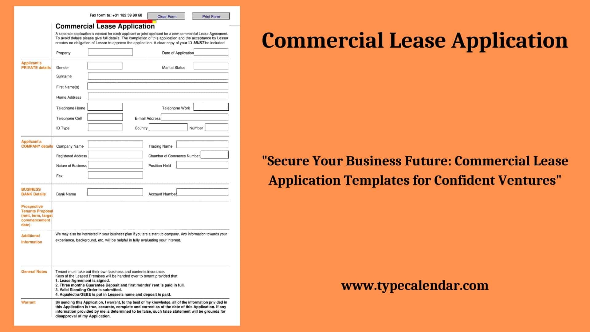 commercial lease application
