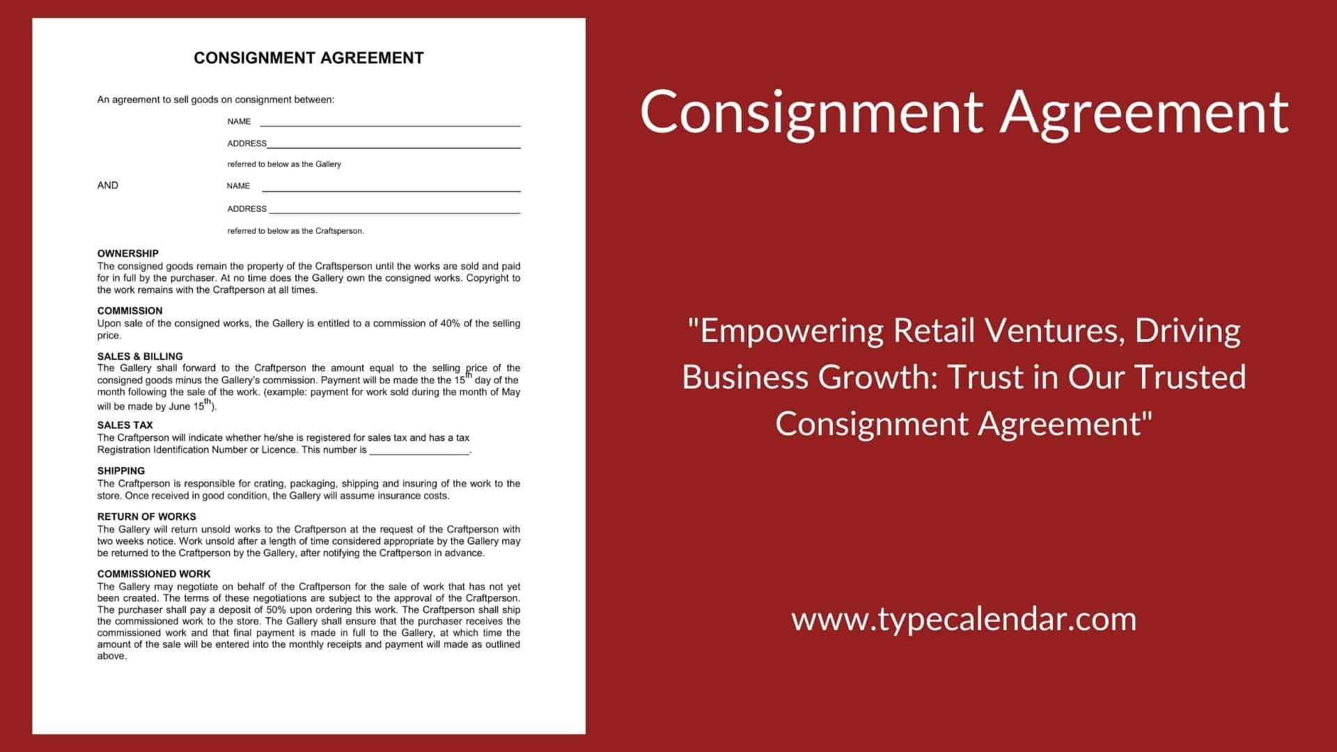 Free Printable Consignment Agreement Templates Word PDF 
