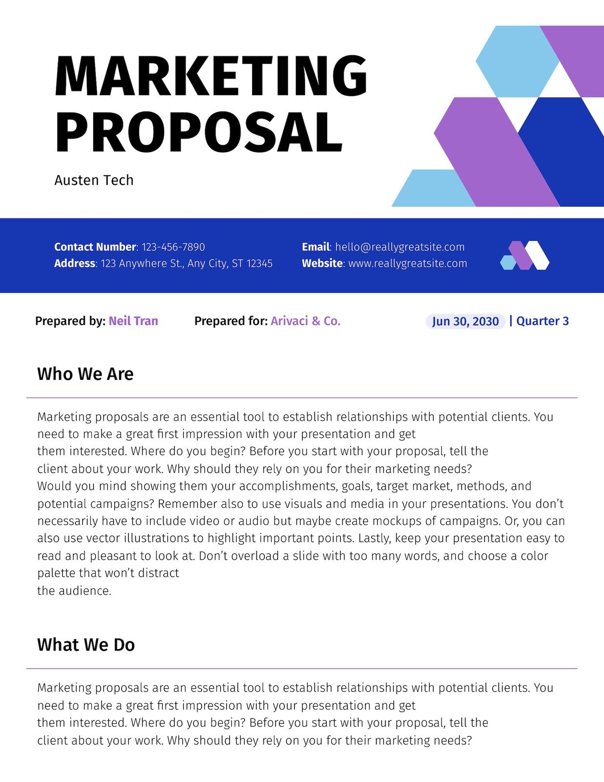 marketing proposal form