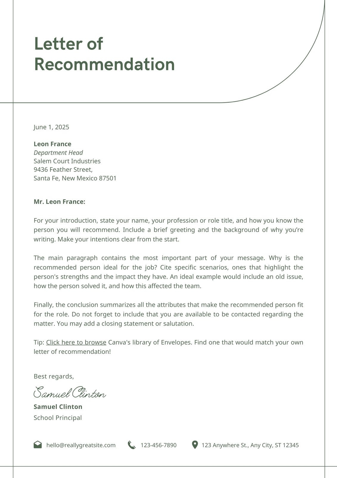 personal letter of recommendation