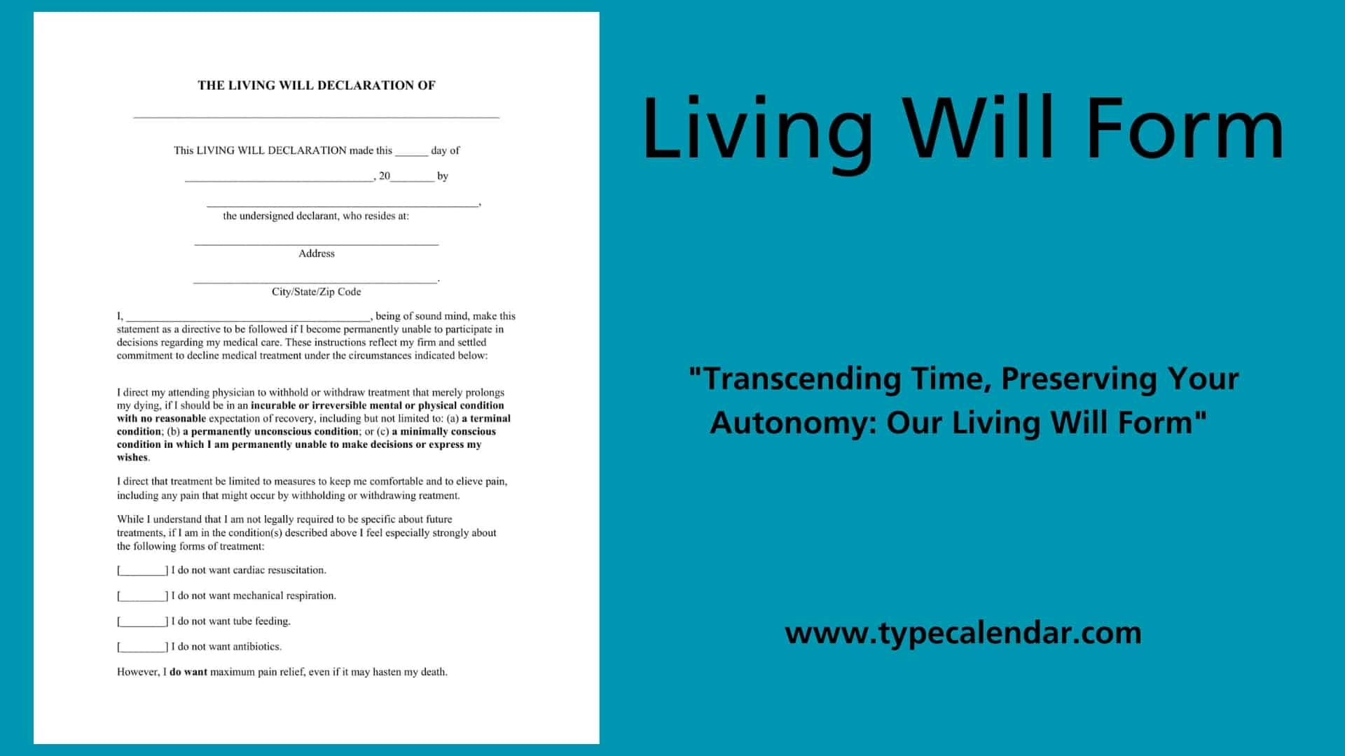 Free Printable Living Will Form Templates PDF Word Health Care Directive