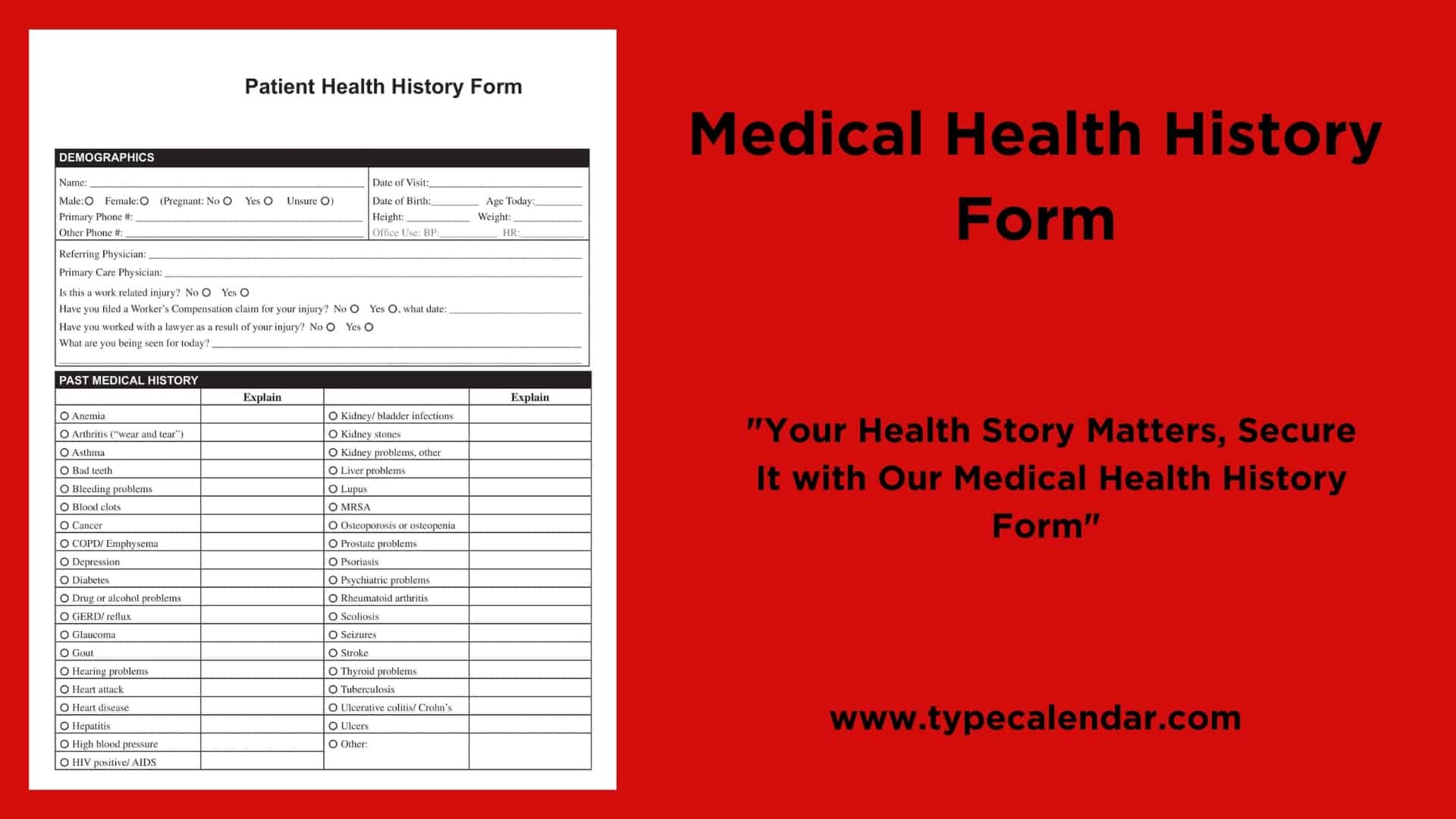 sample medical history form