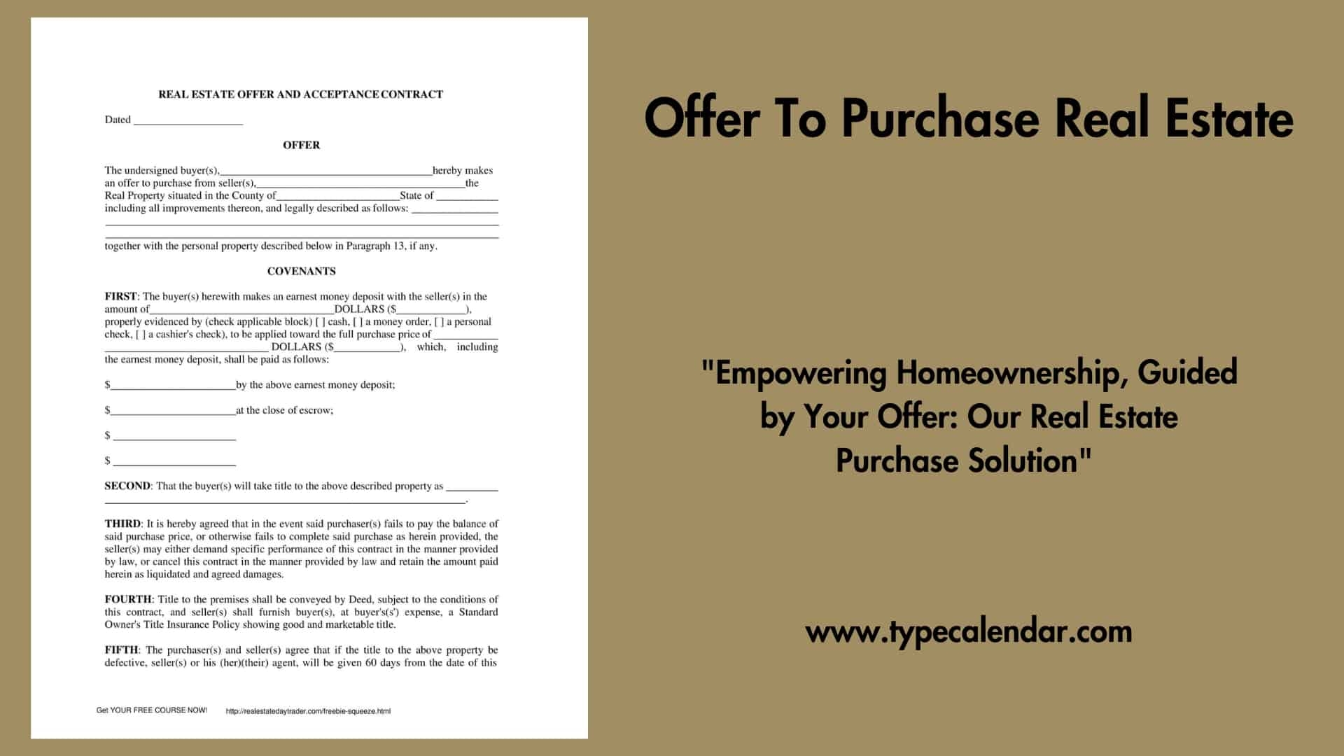 Free Printable Offer To Purchase Real Estate Form Templates PDF Word Free Printable Offer To Purchase Real Estate Form Templates PDF Word