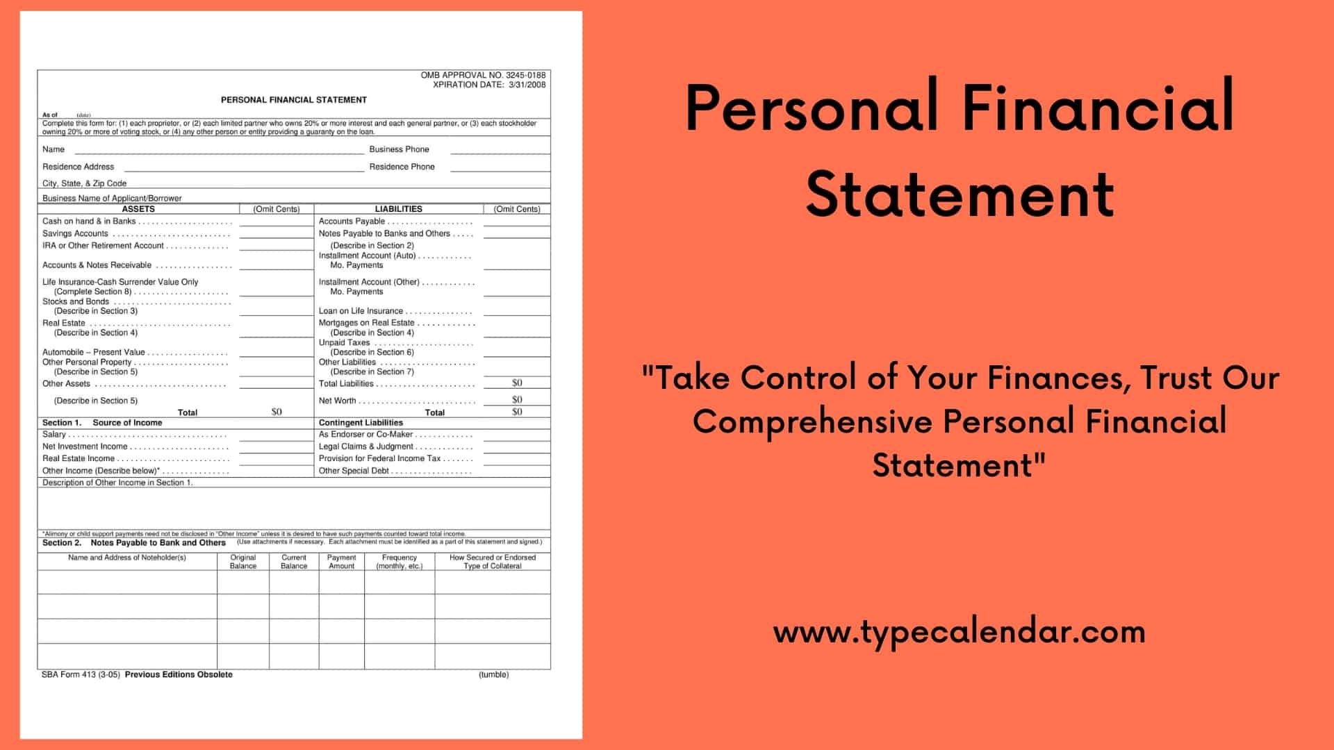 Free Printable Personal Financial Statement Templates PDF Word Excel 