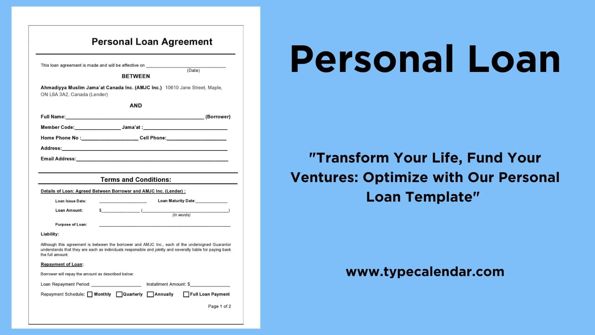 personal loan contract personal loan contract