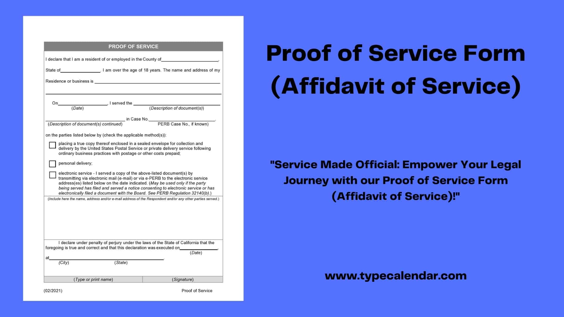 Free Printable Proof Of Service Form Templates PDF Word 