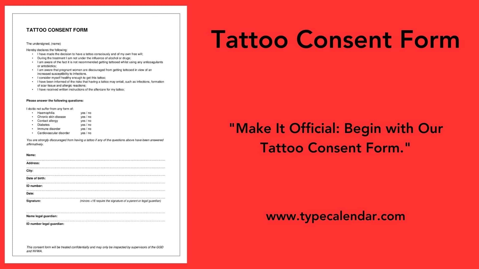 Free Printable Tattoo Consent Form Templates PDF Example