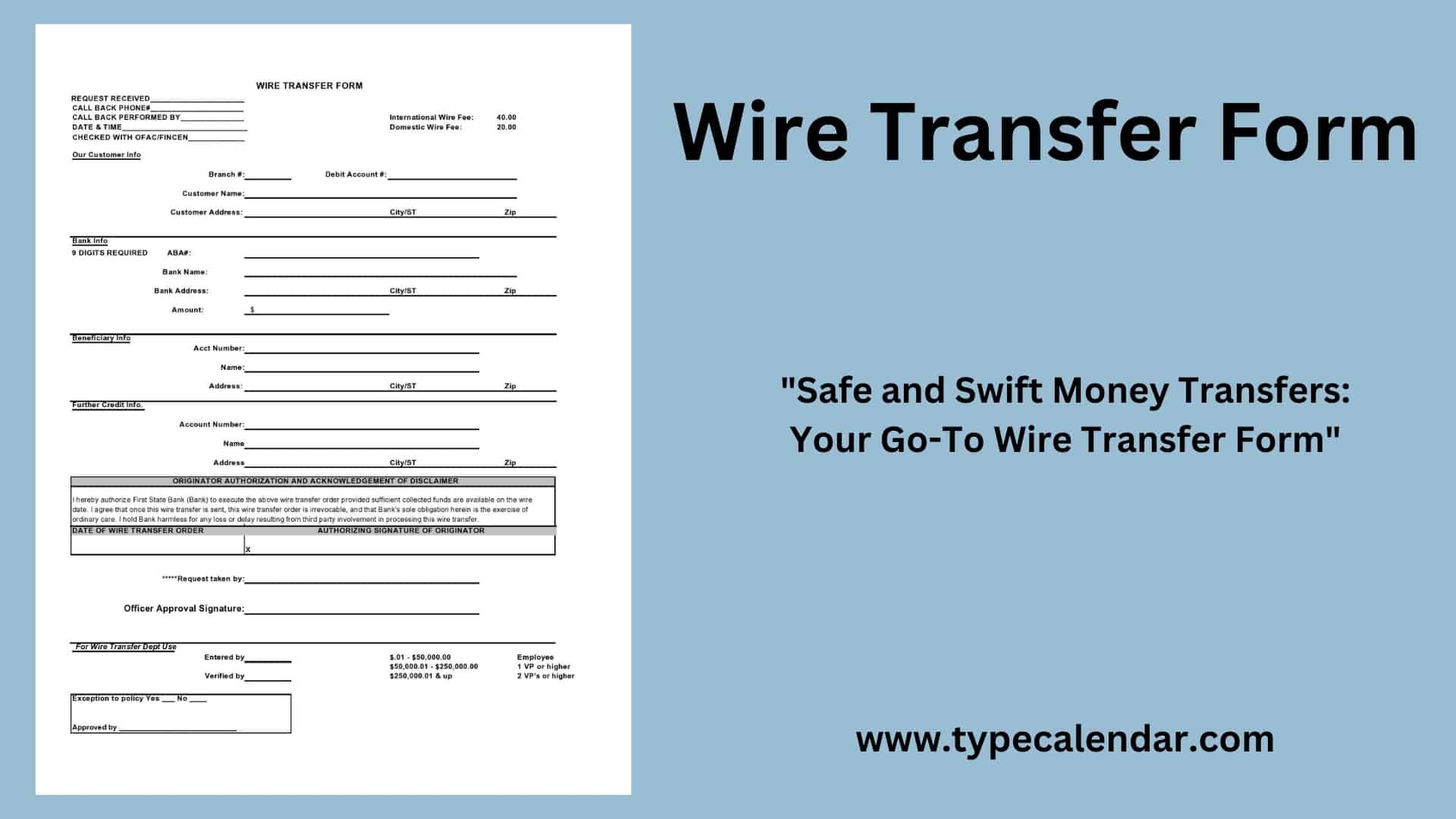 wire transfer forms