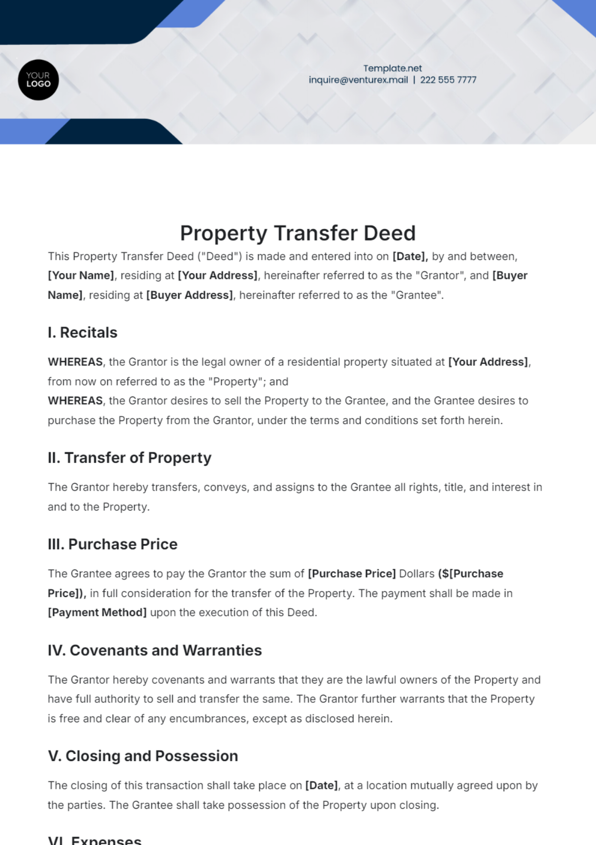 Free Property Transfer Deed Template To Edit Online Free Property Transfer Deed Template To Edit Online