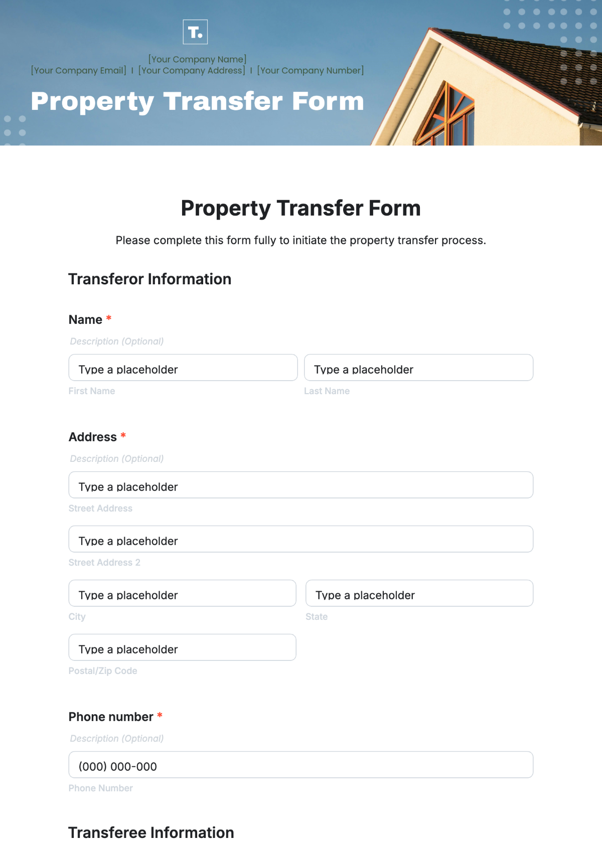 Free Property Transfer Form Template To Edit Online