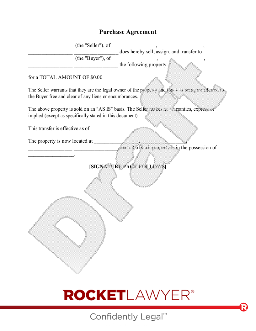 Free Purchase Agreement Template FAQs Rocket Lawyer Free Purchase Agreement Template FAQs Rocket Lawyer
