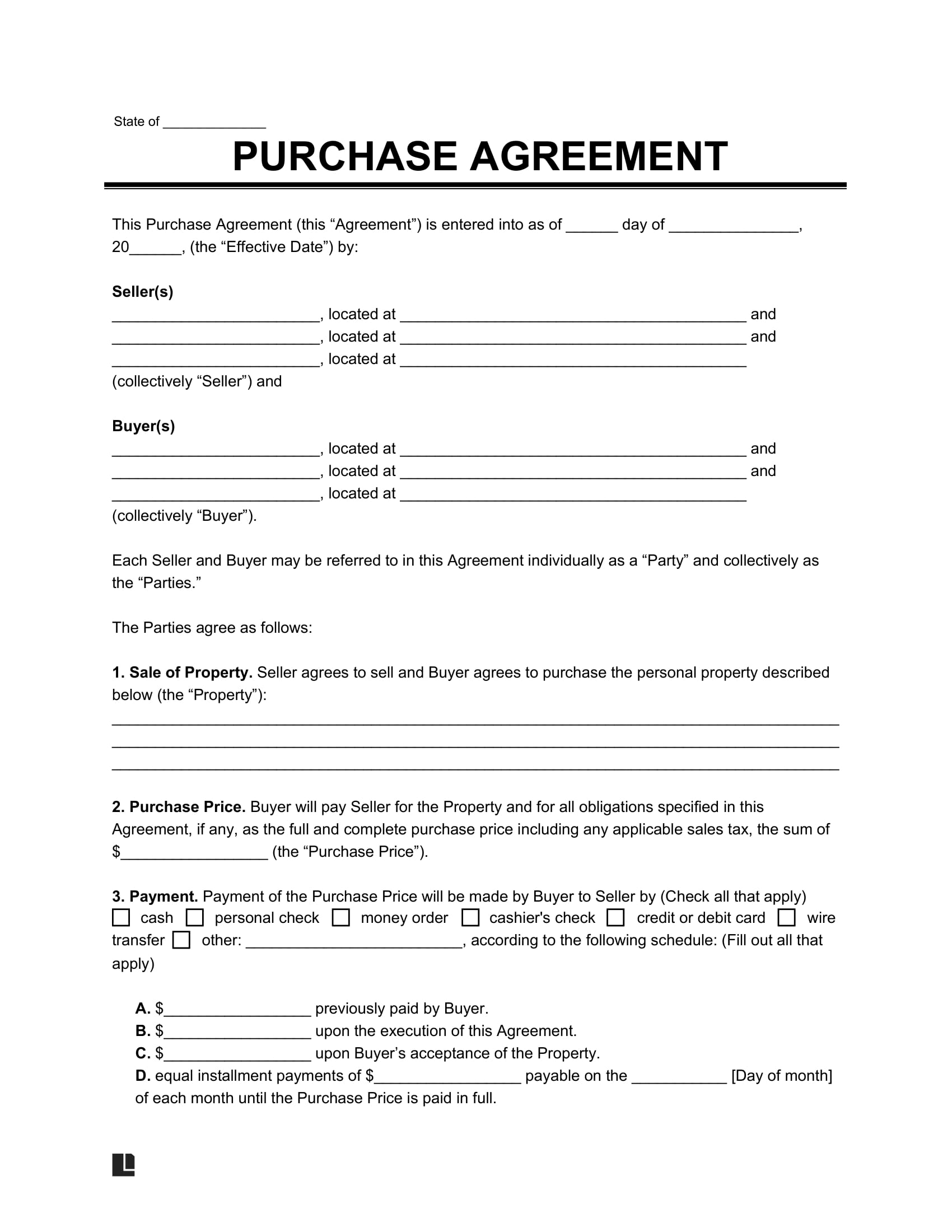 Free Purchase And Sale Agreement Templates PDF Word Free Purchase And Sale Agreement Templates PDF Word