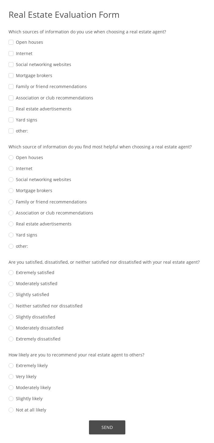 Free Real Estate Evaluation Form Template 123FormBuilder