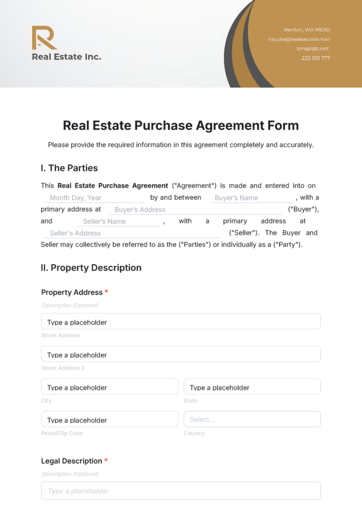 real estate form