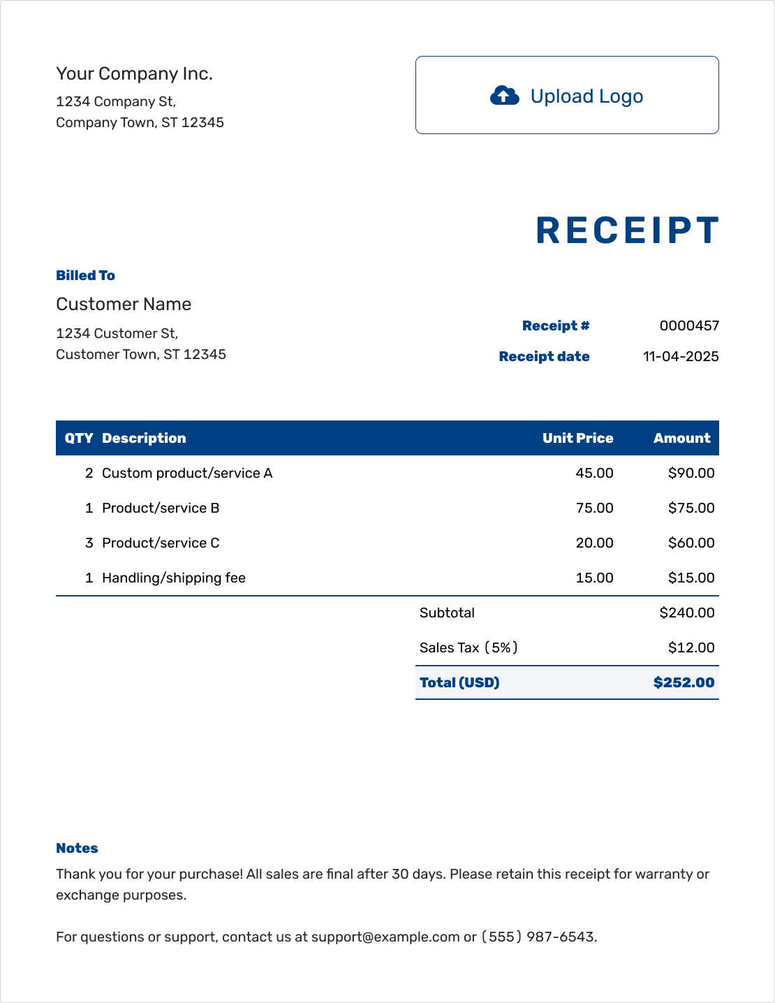 Free Receipt Letter Template Docelf Free Receipt Letter Template Docelf