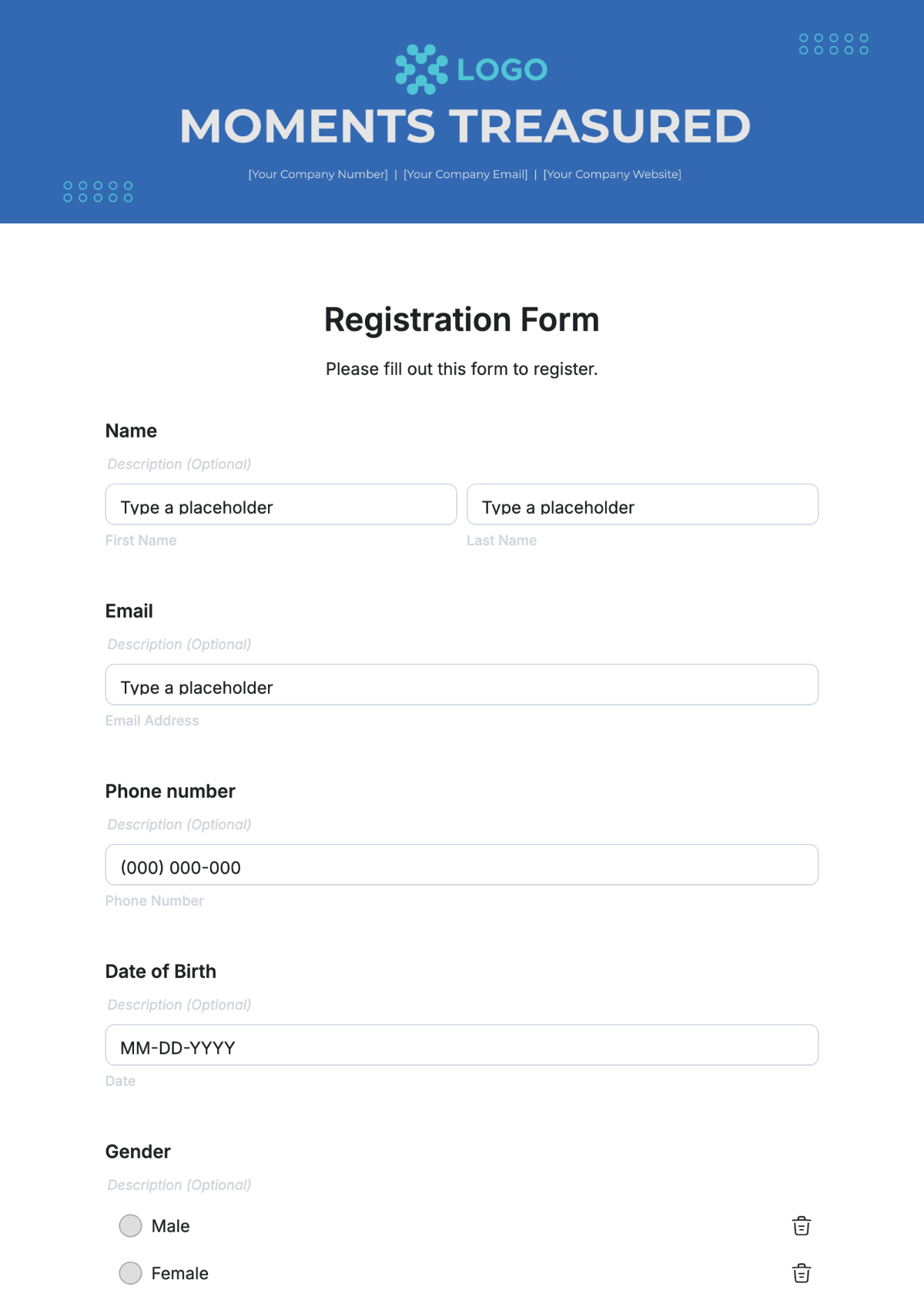 Free Registration Form Templates To Edit Online Free Registration Form Templates To Edit Online