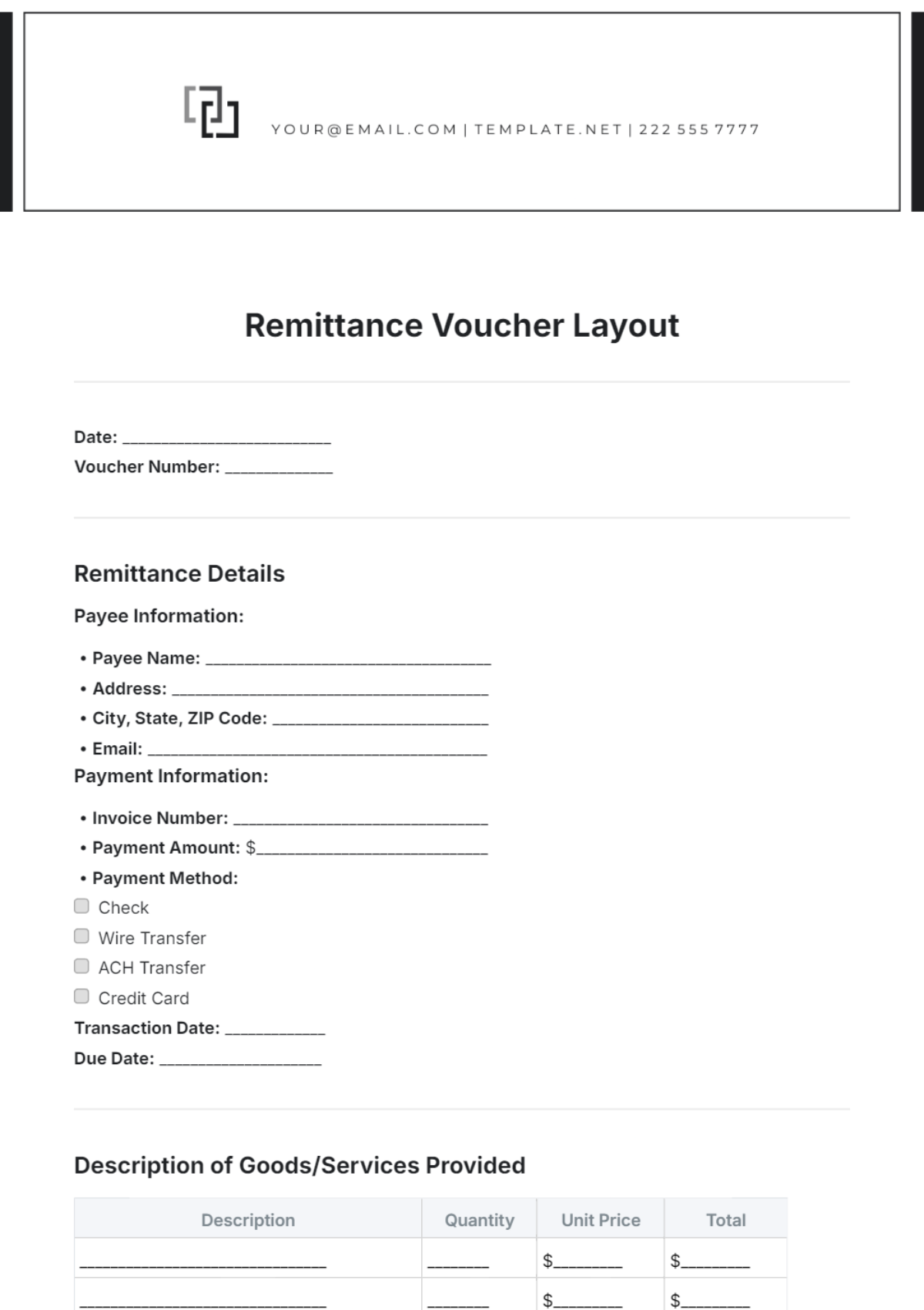 Free Remittance Voucher Layout Template To Edit Online Free Remittance Voucher Layout Template To Edit Online
