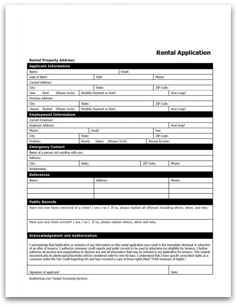 Free Rental Application Form Tenant Background Check Free Rental Application Form Tenant Background Check