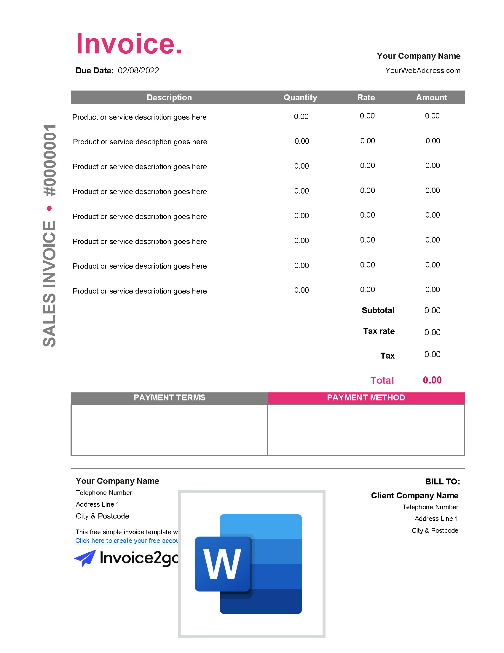 sales invoice form