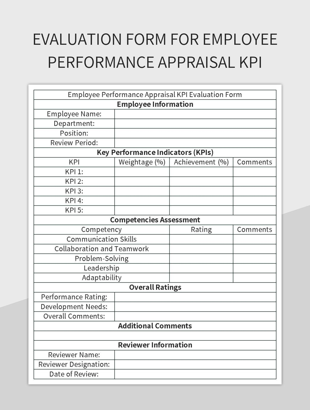 Free Sales Kpi Performance Appraisal Templates For Google Sheets And Microsoft Excel Slidesdocs Free Sales Kpi Performance Appraisal Templates For Google Sheets And Microsoft Excel Slidesdocs