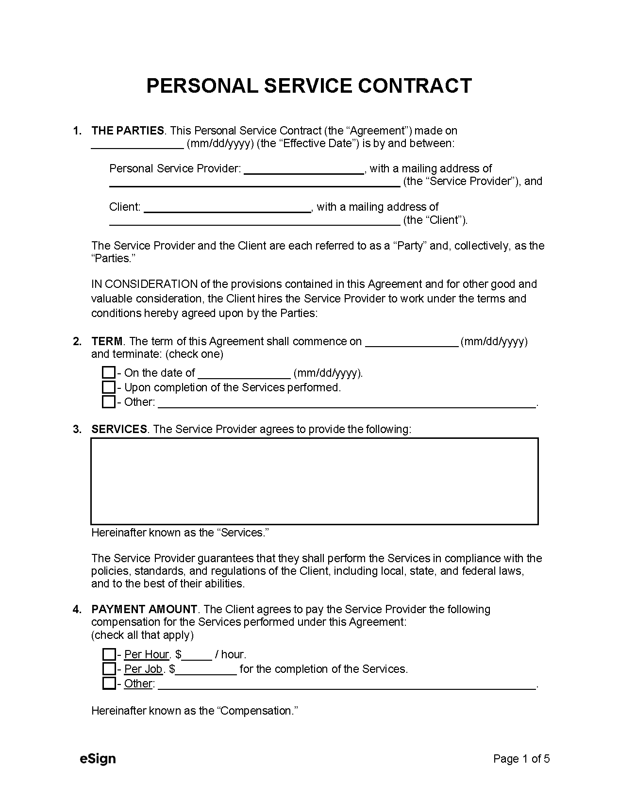 Free Service Contract Templates 20 PDF Word