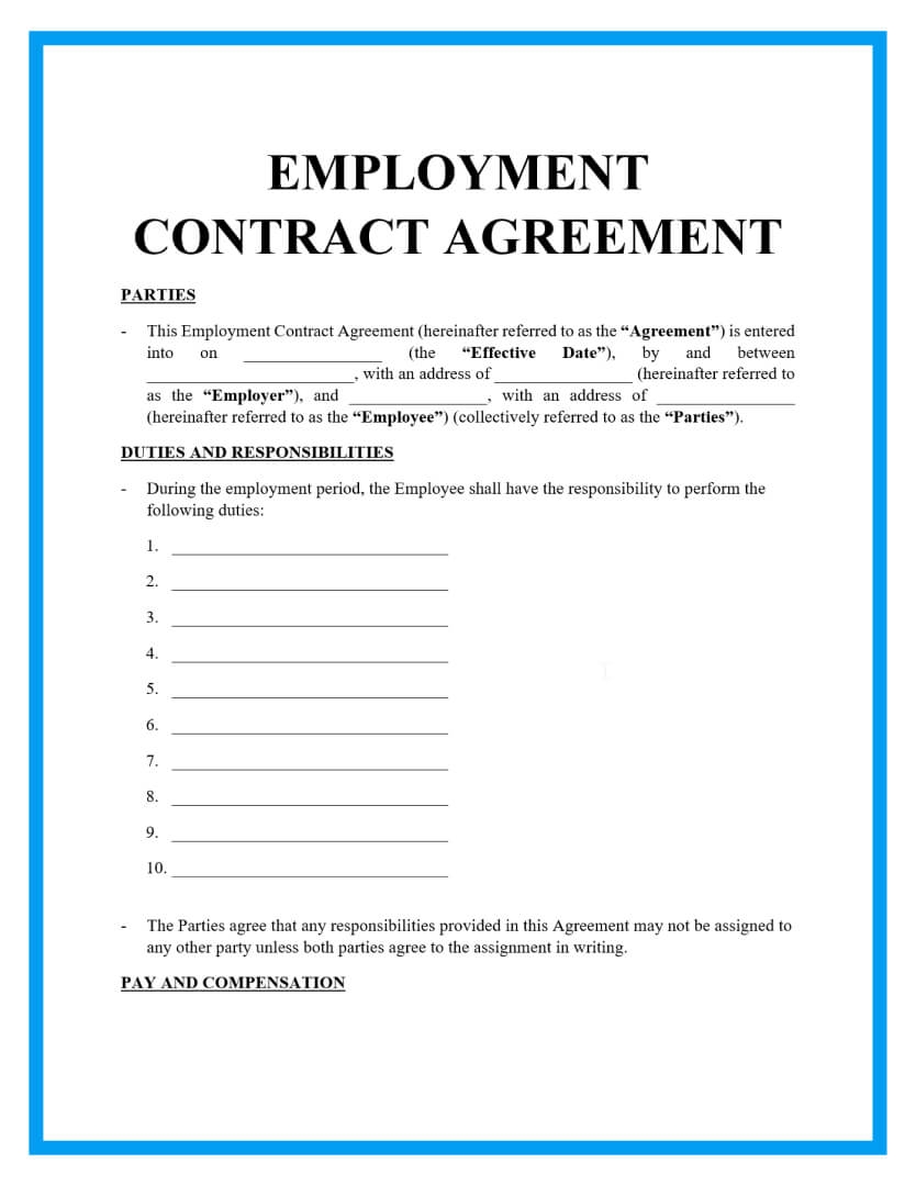 Free Simple Employment Contract Sample Free Simple Employment Contract Sample