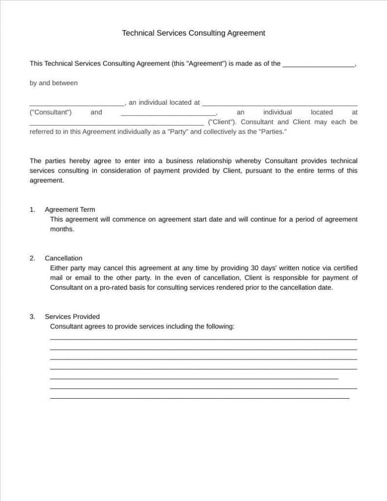 consulting agreement form