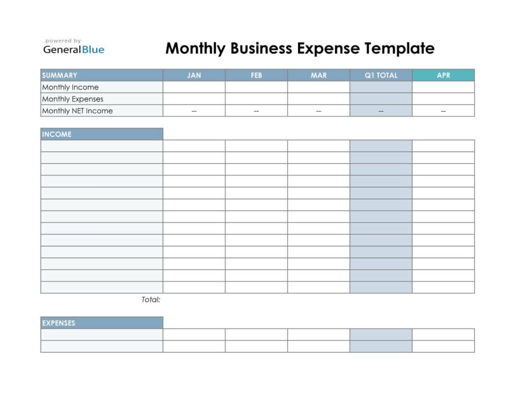 Free Template Excel Spreadsheet For Business Expenses