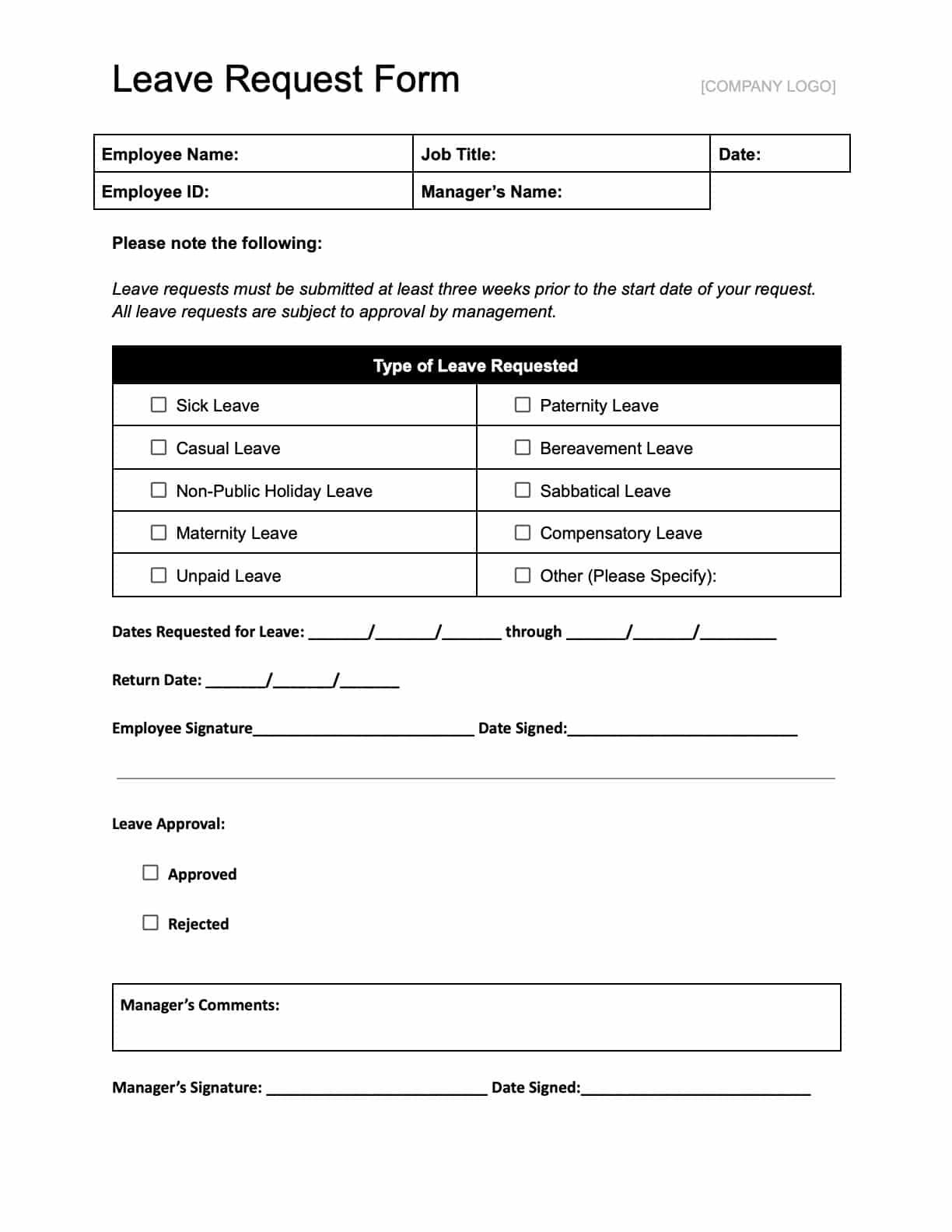 Free Time Off Request Forms Download In PDF Office Or GDocs Free Time Off Request Forms Download In PDF Office Or GDocs