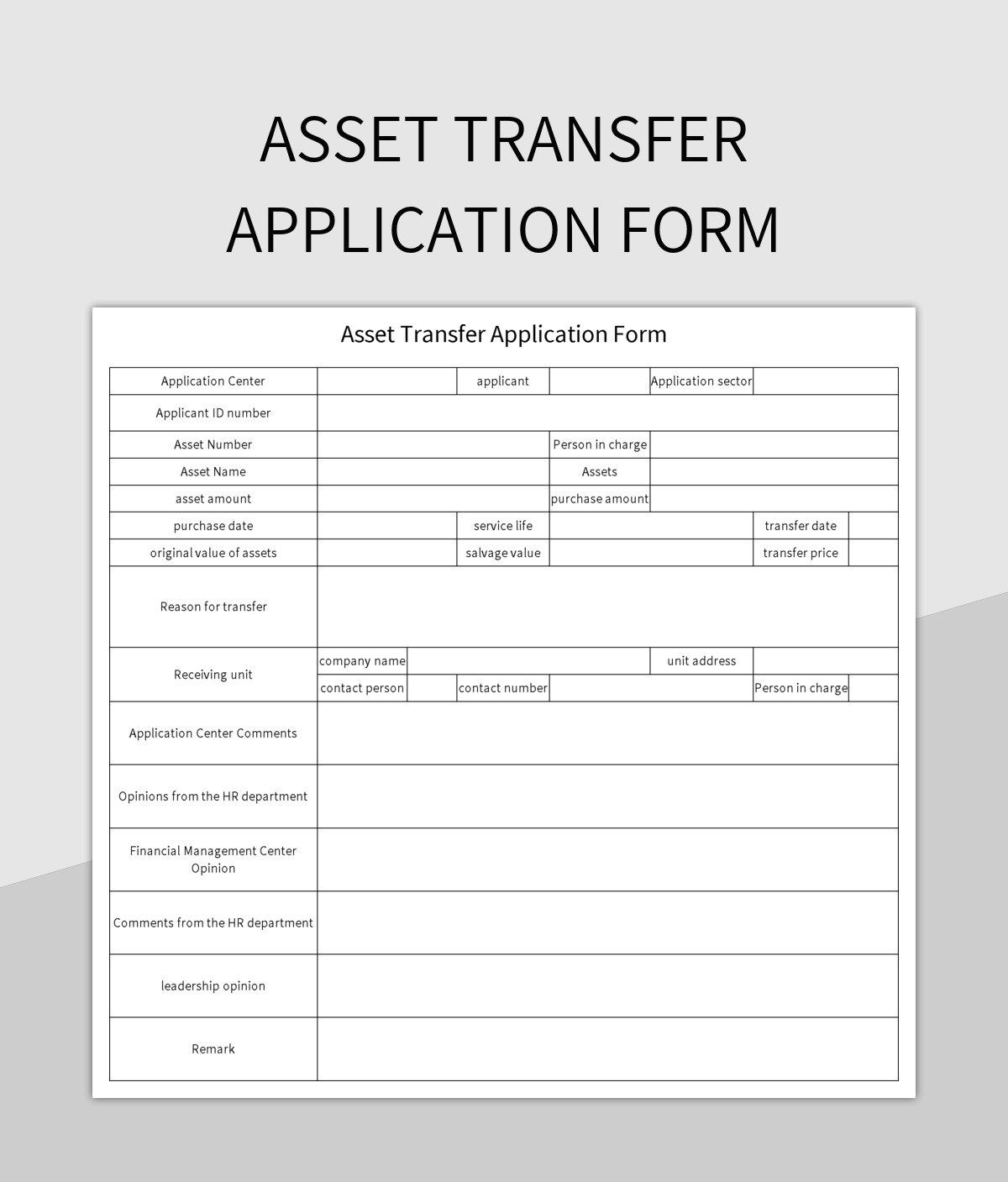 Free Transfer Application Form Templates For Google Sheets And Microsoft Excel Slidesdocs