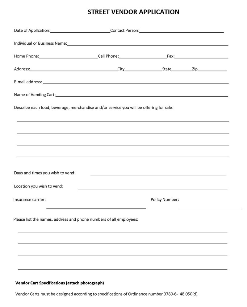 Free Vendor Registration Forms And Templates Editable 