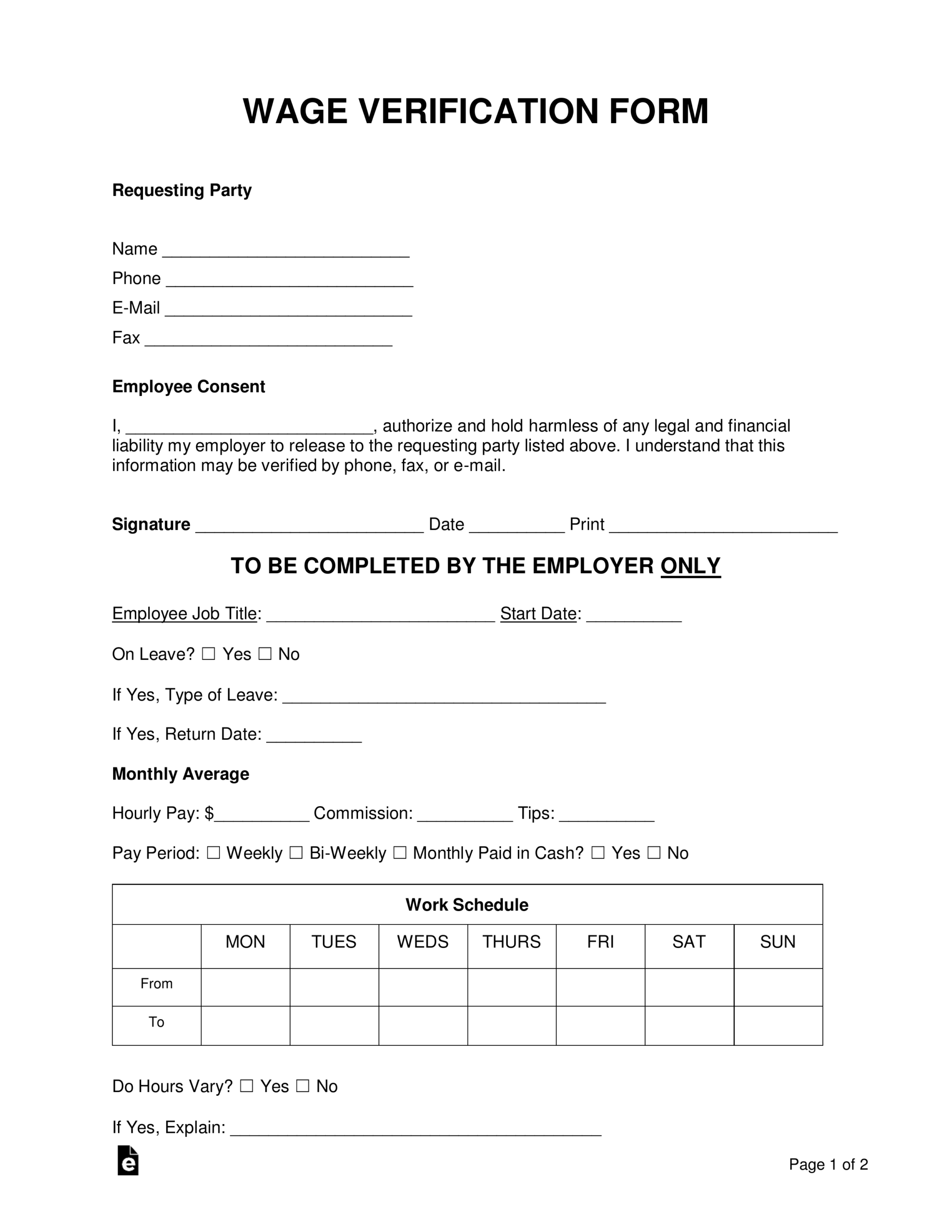 job verification form