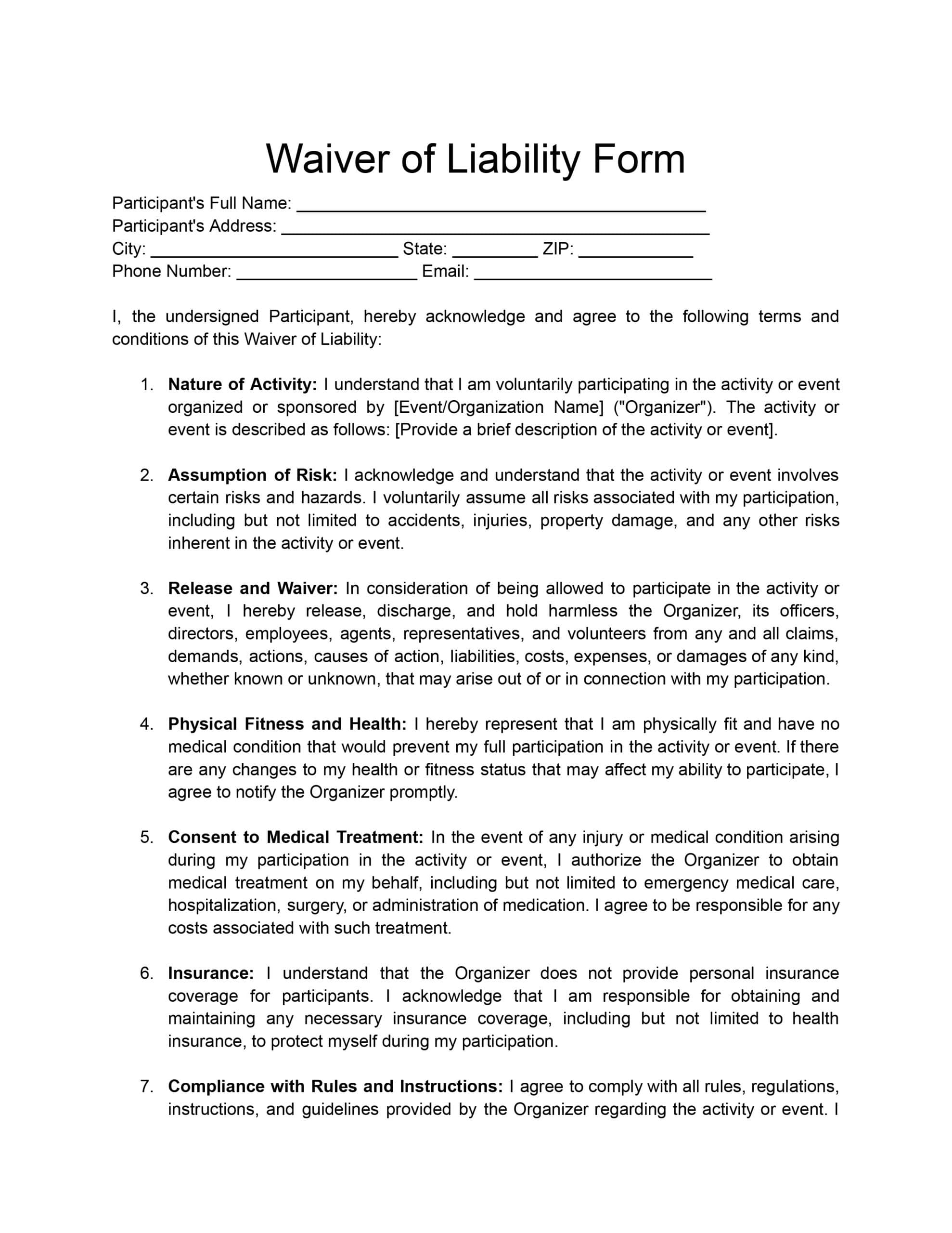 Free Waiver Of Liability Forms For Contractors Download Print In PDF Office GDocs Free Waiver Of Liability Forms For Contractors Download Print In PDF Office GDocs