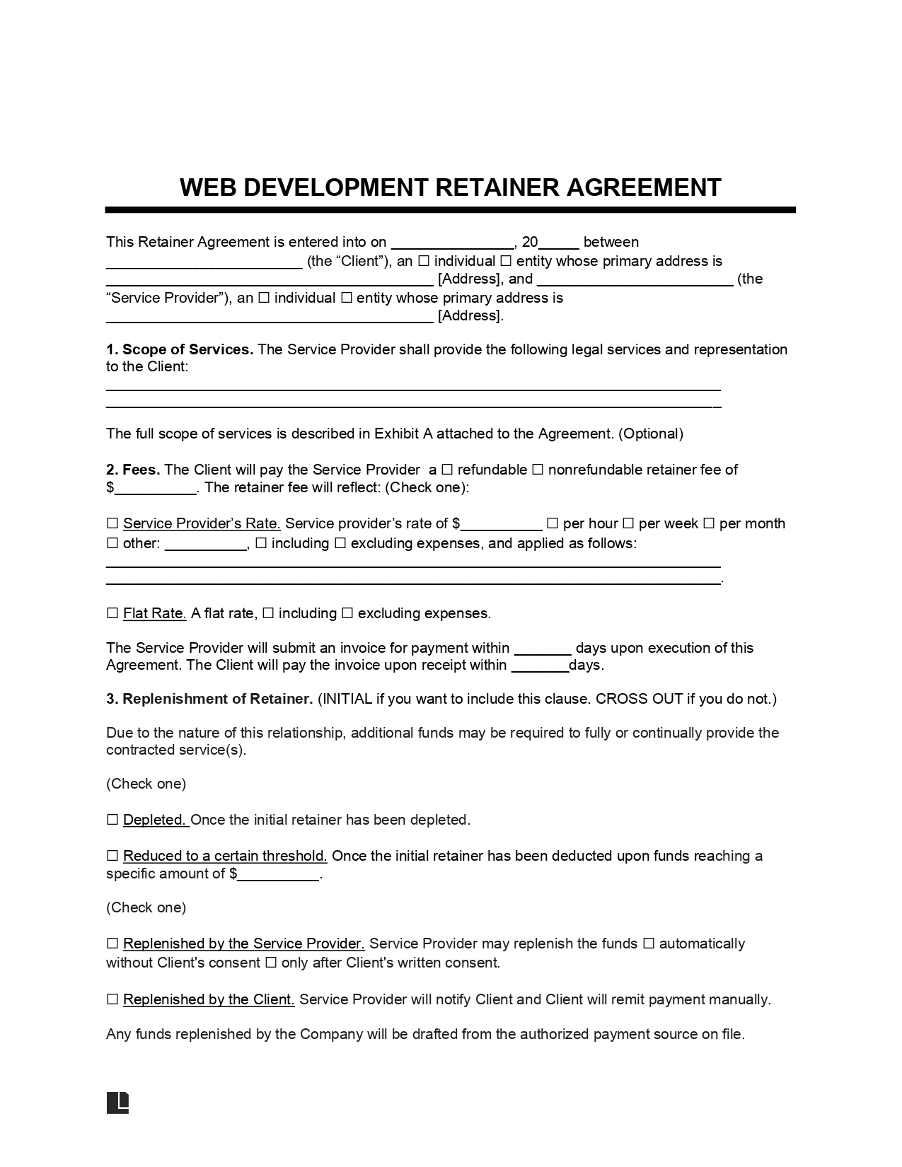 Free Web Development Retainer Agreement Template PDF Word Free Web Development Retainer Agreement Template PDF Word