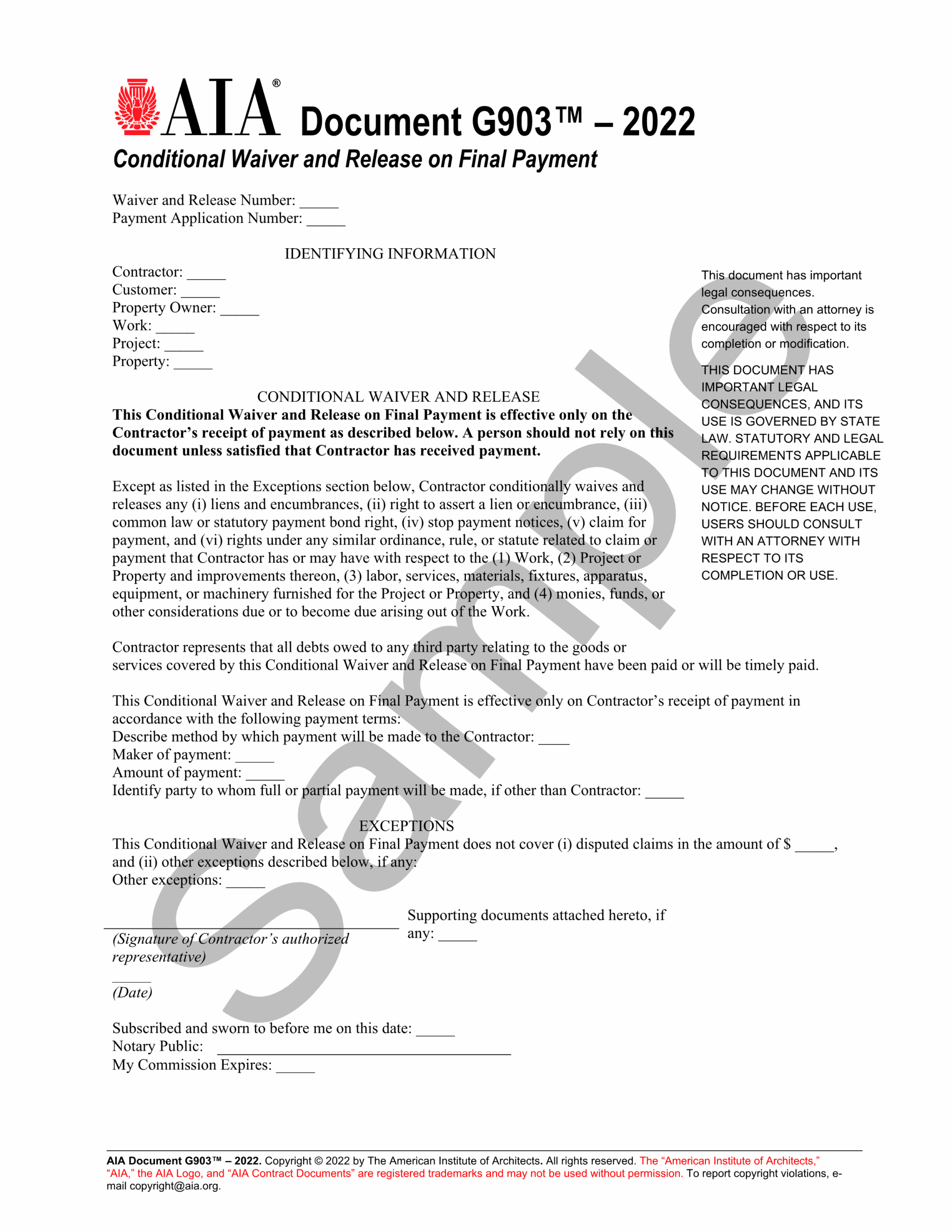 conditional release form
