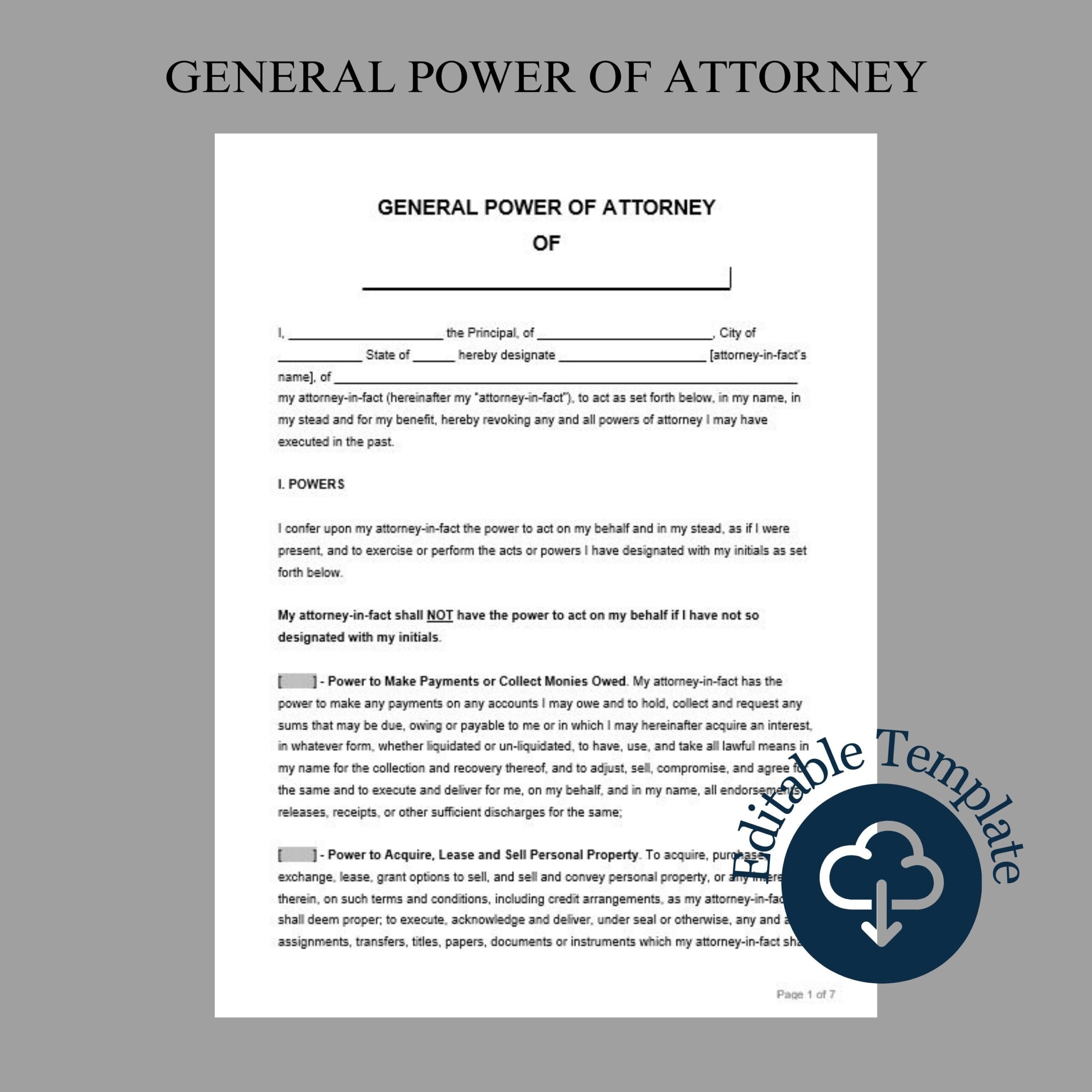 General Power Of Attorney Form Template POA Template General MS Word Google Doc Printable Editable Instant Download Etsy General Power Of Attorney Form Template POA Template General MS Word Google Doc Printable Editable Instant Download Etsy