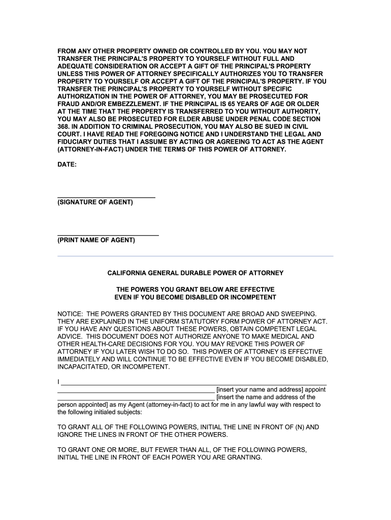 General Power Of Attorney Forms Fill Online Printable Fillable Blank PdfFiller