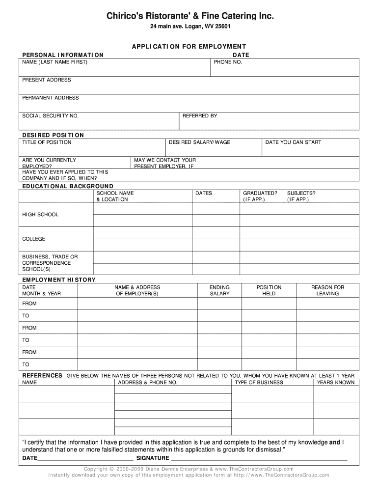 Generic Job Application Fill Online Printable Fillable Blank PdfFiller