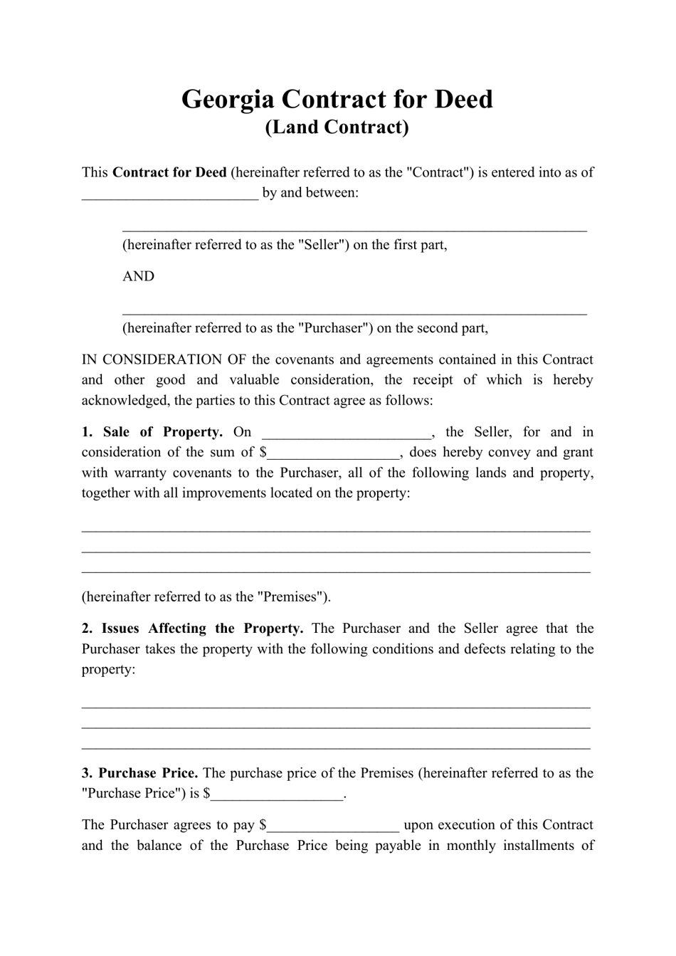 Georgia United States Contract For Deed Land Contract Fill Out Sign Online And Download PDF Templateroller Georgia United States Contract For Deed Land Contract Fill Out Sign Online And Download PDF Templateroller