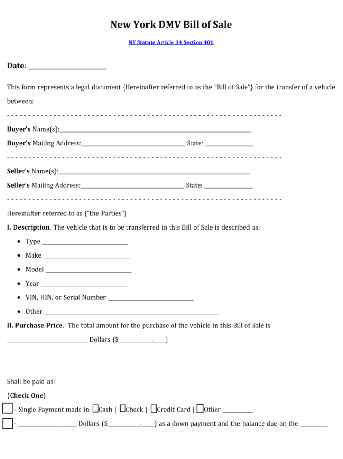 Get New York Auto Bill Of Sale Form UsedAutoBillofSale Get New York Auto Bill Of Sale Form UsedAutoBillofSale